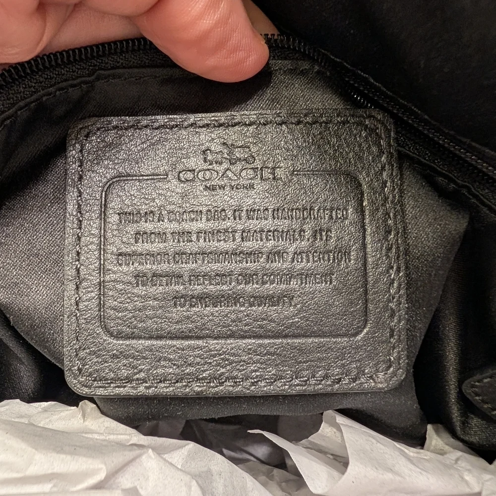 🖤EUC Coach Taylor Bette Genuine Smooth Leather Shoulder Satchel Bag, Black, LG - Picture 16 of 16